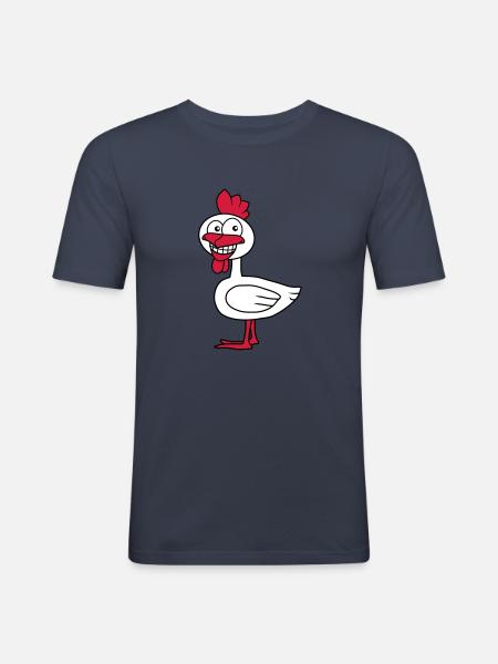 Cool Chicken - Men's Slim Fit T-Shirt - navy