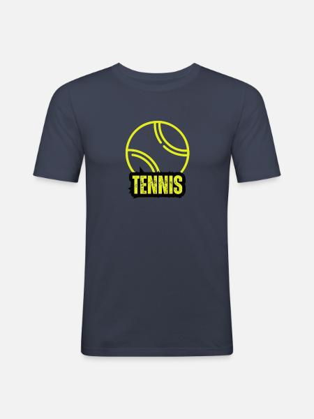 Tennis Power - Männer Slim Fit T-Shirt - Navy