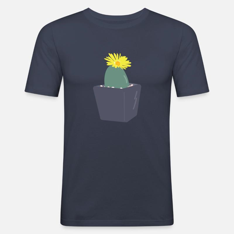 Lithops Blüte3 - Männer Slim Fit T-Shirt - Navy