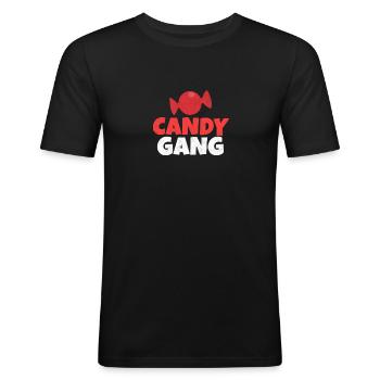 Candy Gang Bonbon Süßigkeit Süß Lecker Geschenk - Männer Slim Fit T-Shirt - Schwarz - Vorne - Nik (191cm)