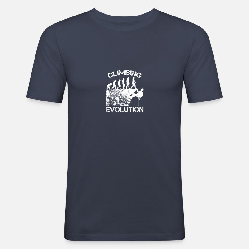 Klettern Berge Kletterer Geschenk · Evolution - Männer Slim Fit T-Shirt - Navy
