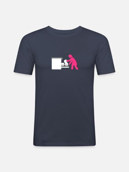 dishwasher_girl - Men's Slim Fit T-Shirt - navy