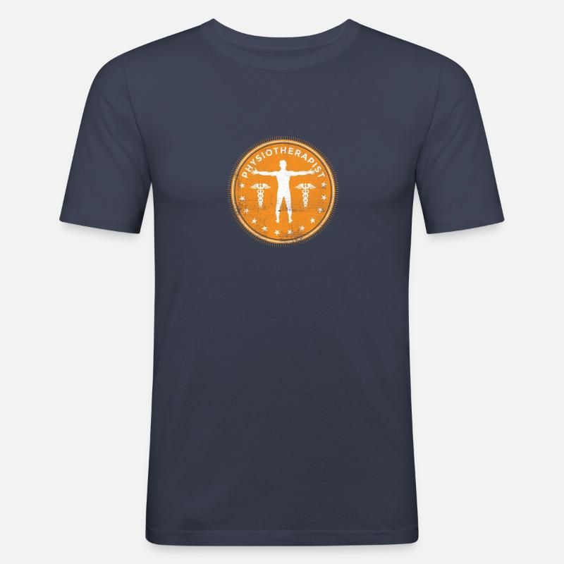 Fysioterapi logo gaveidé til fysioterapi - Slim Fit T-skjorte for menn - marine