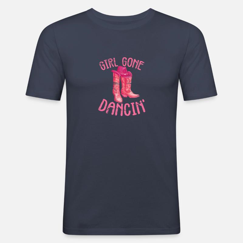 Linedance Mädchen Geschenk - Männer Slim Fit T-Shirt - Navy