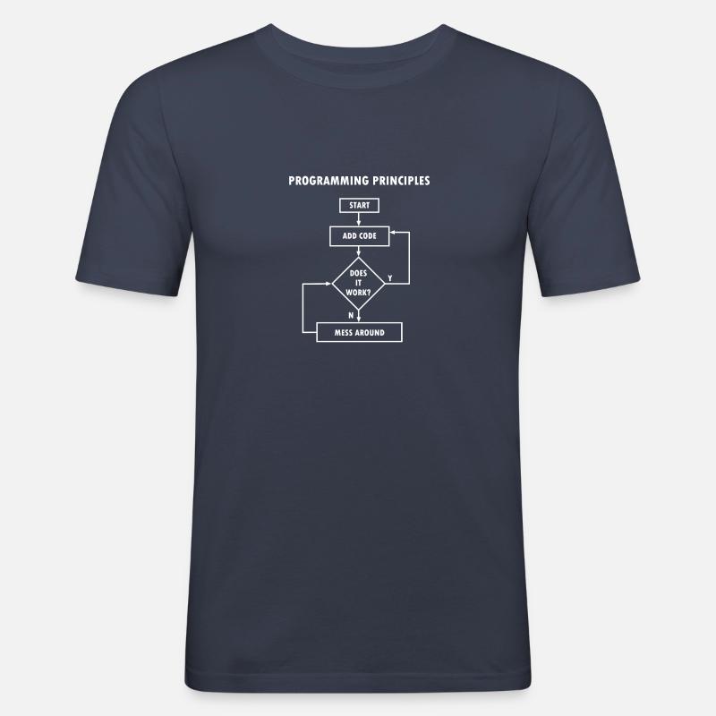 Programmieren Prinzipien Computer Science Nerd - Männer Slim Fit T-Shirt - Navy