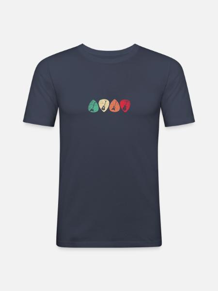 Guitariste guitariste - T-shirt près du corps Homme - bleu marine