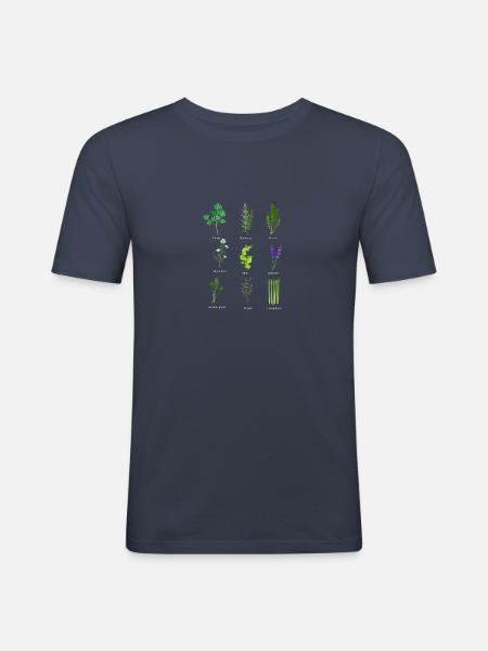 Pflanzen Blumenbeet Garten - Männer Slim Fit T-Shirt - Navy