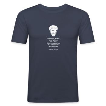 Marcus Aurelius Zitat Philosophie Philosoph Stoic - Männer Slim Fit T-Shirt - Navy - Vorne - Nik (191cm)