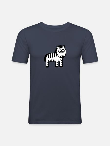 Zebra - Männer Slim Fit T-Shirt - Navy
