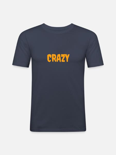 crazy - Männer Slim Fit T-Shirt - Navy