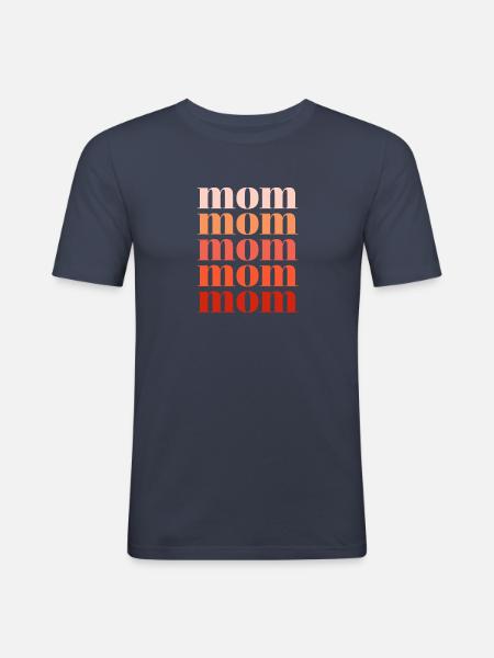 mom rot - Männer Slim Fit T-Shirt - Navy