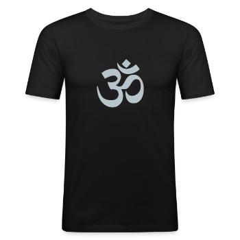 Signes OM - T-shirt près du corps Homme - noir - Devant - Nik (191cm)
