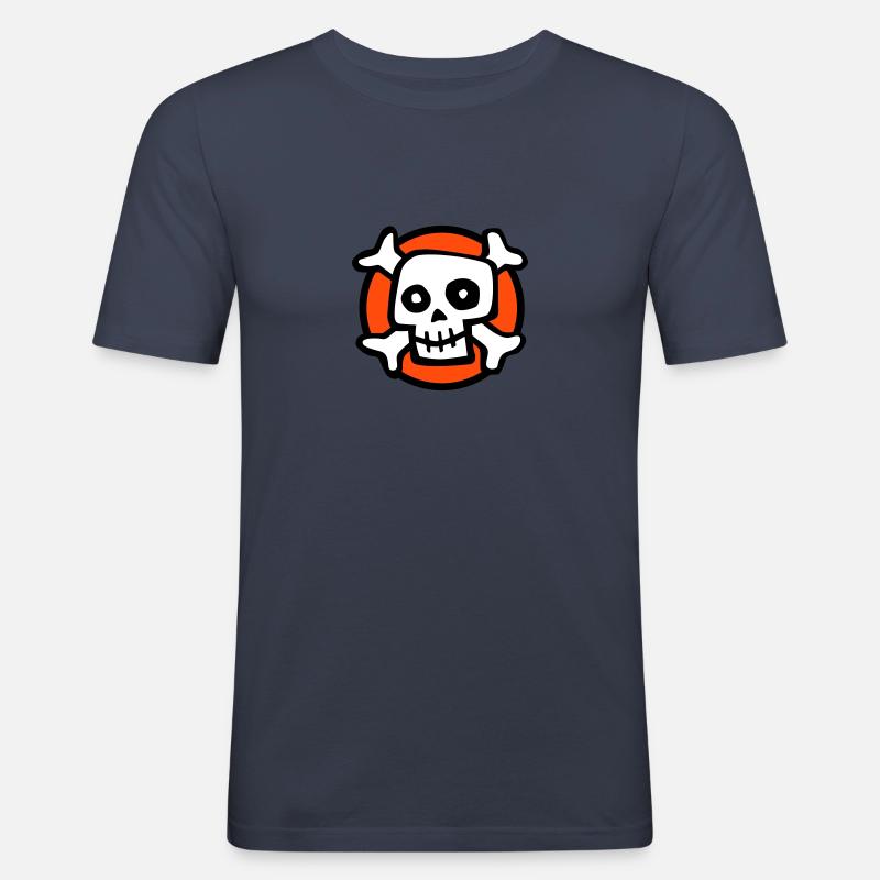 comic_skull_072011_c_3c - Men's Slim Fit T-Shirt - navy