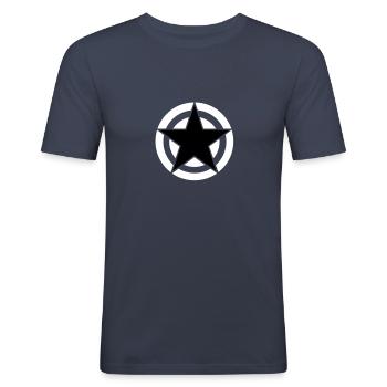 star_big_vec_3 en - Men's Slim Fit T-Shirt - navy - Front - Nik (191cm)