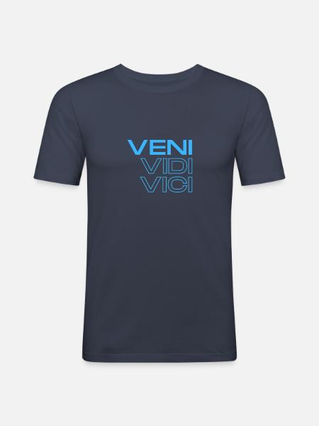 veni, vidi & vici - Men's Slim Fit T-Shirt - navy