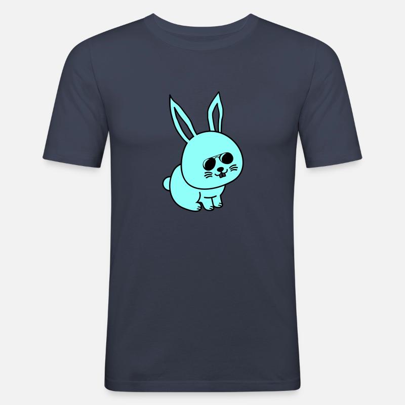 hase comic cool - Männer Slim Fit T-Shirt - Navy