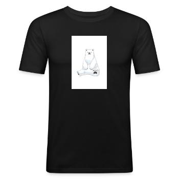 cool down polar bear - Männer Slim Fit T-Shirt - Schwarz - Vorne - Nik (191cm)