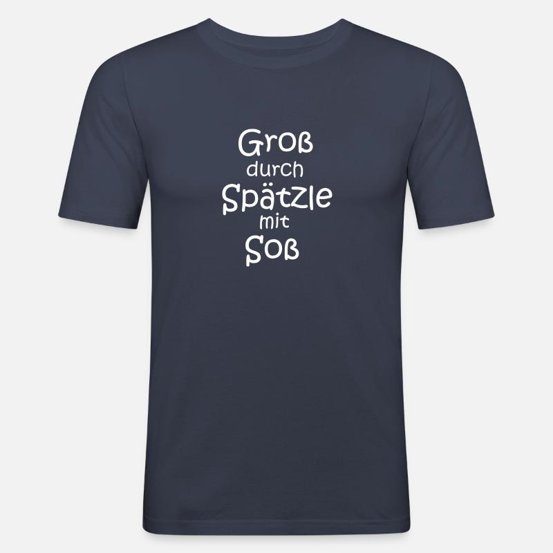 Groß durch Spätzle mit Soß - Männer Slim Fit T-Shirt - Navy