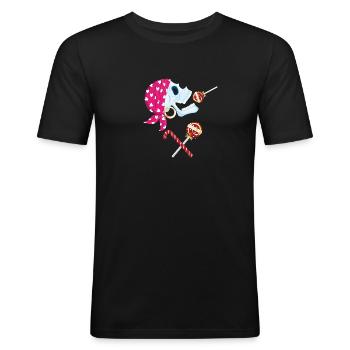 Pirate Scull - Men's Slim Fit T-Shirt - black - Front - Nik (191cm)