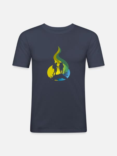 Wandern Wanderer - Männer Slim Fit T-Shirt - Navy
