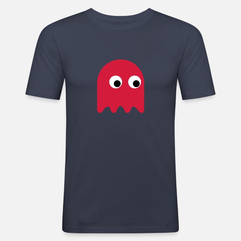 Game Classics Ghost - Männer Slim Fit T-Shirt - Navy