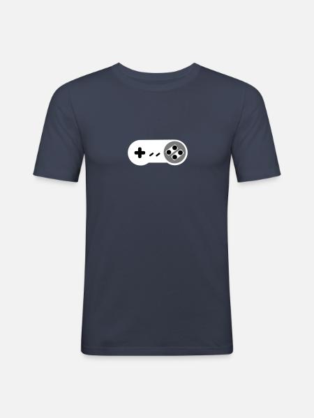 Super NES Controller - Men's Slim Fit T-Shirt - navy