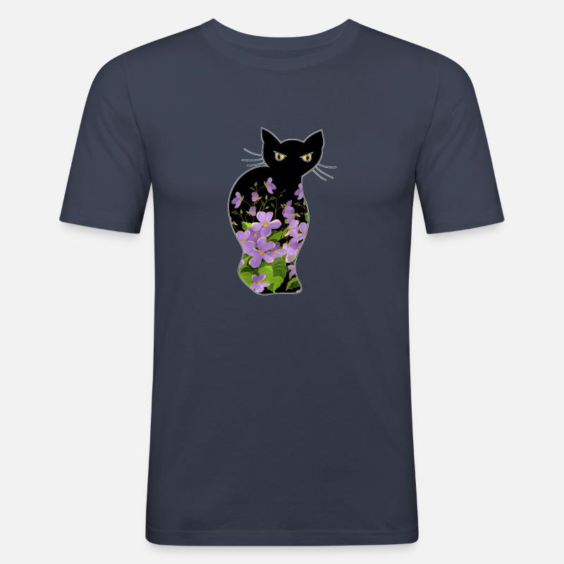 Katze - Männer Slim Fit T-Shirt - Navy