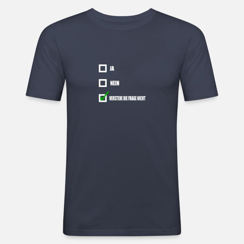 Ne comprend pas la question - T-shirt près du corps Homme - bleu marine