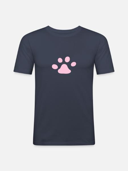 Venstre kattepote forbinder kattepote gelébønner - Herre Slim Fit T-Shirt - marineblå