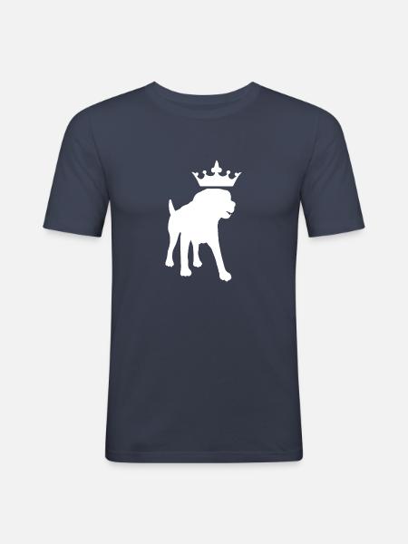 Dog Hund - Männer Slim Fit T-Shirt - Navy