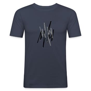 Heartbeat - Männer Slim Fit T-Shirt - Navy - Vorne - Nik (191cm)