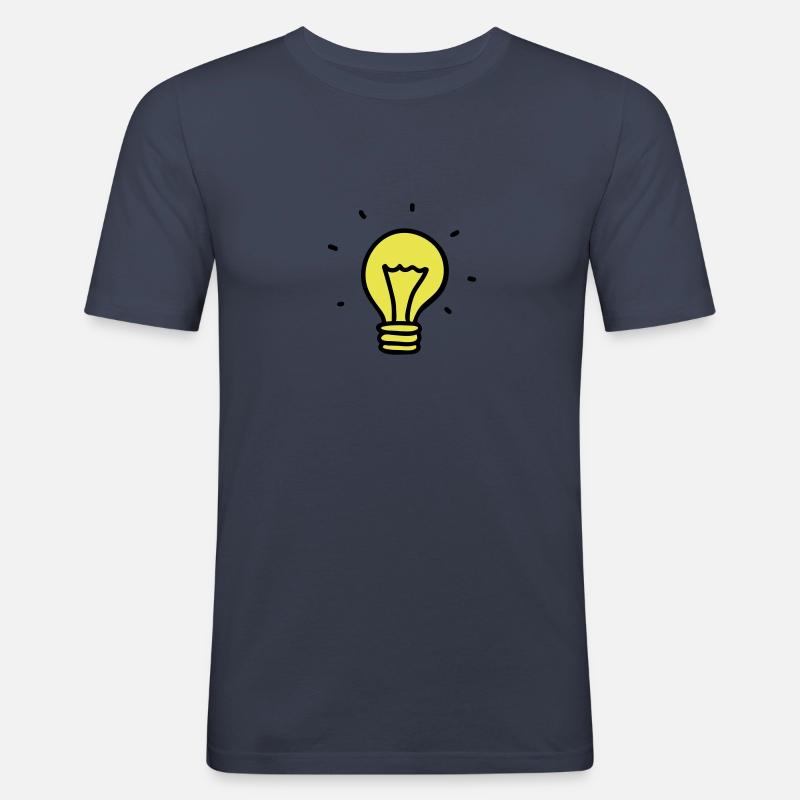 Lyspære - ide - Slim Fit T-skjorte for menn - marine