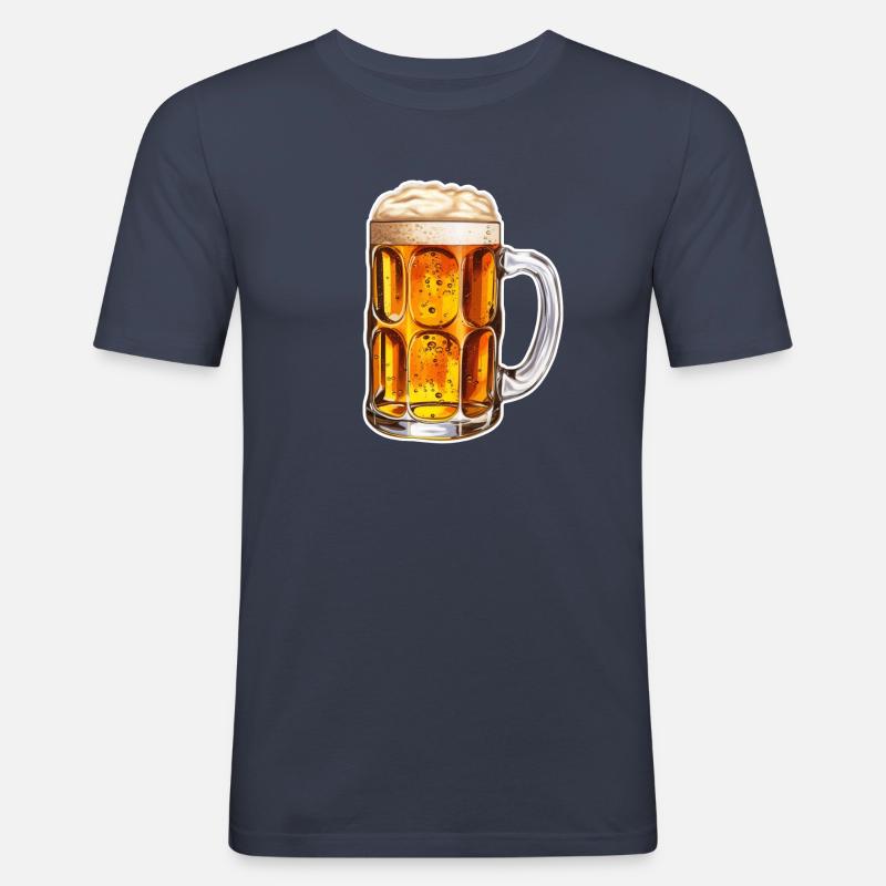 Bier - Prost! - Männer Slim Fit T-Shirt - Navy
