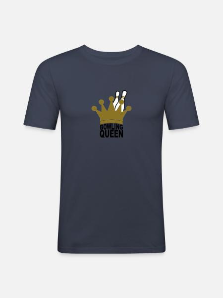 bowling queen - Men's Slim Fit T-Shirt - navy
