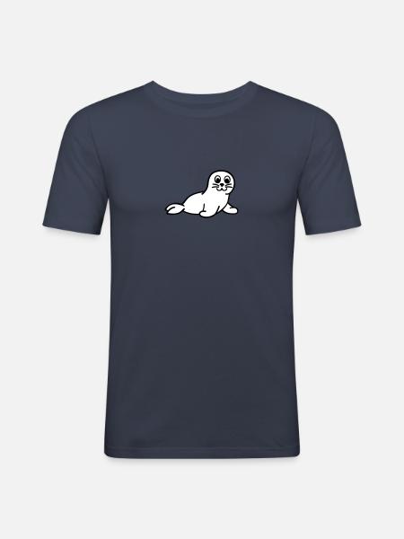 Pinnipèdes - T-shirt près du corps Homme - bleu marine