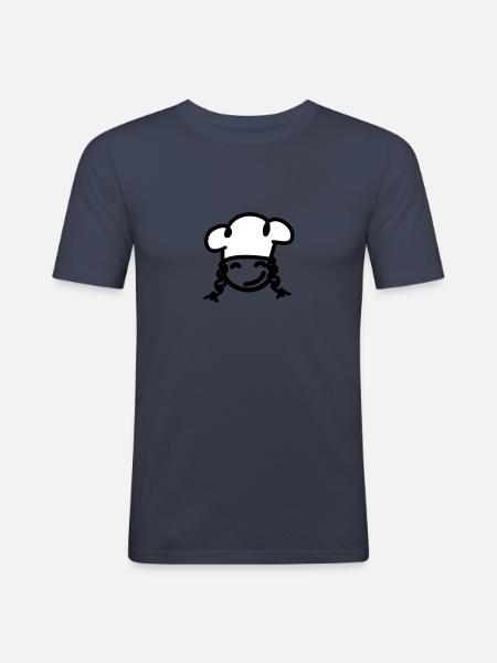 Köchin Mädchen - Männer Slim Fit T-Shirt - Navy