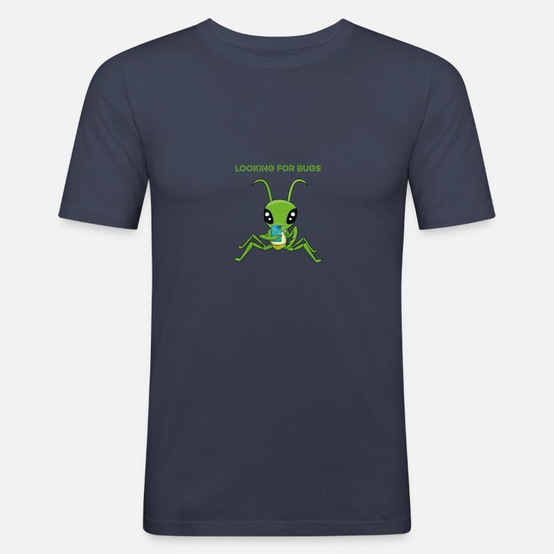 Looking for Bugs-Gottesanbeterin Handy - Männer Slim Fit T-Shirt - Navy