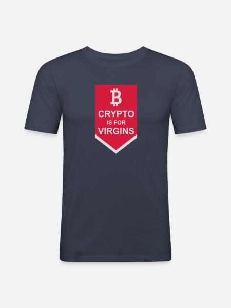 crypto is for virgins - Men's Slim Fit T-Shirt - navy