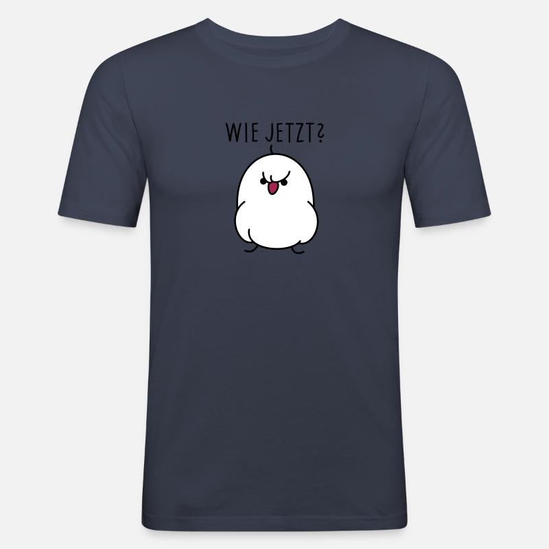 Fragender Vogel - Männer Slim Fit T-Shirt - Navy
