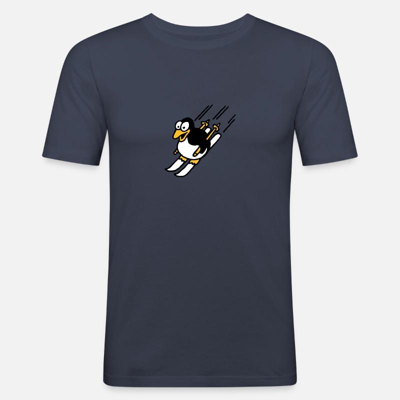 pinguin_ski_022011_a_3c - Männer Slim Fit T-Shirt - Navy