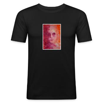 Reproduction d'art originale "Arlequin" - T-shirt près du corps Homme - noir - Devant - Nik (191cm)