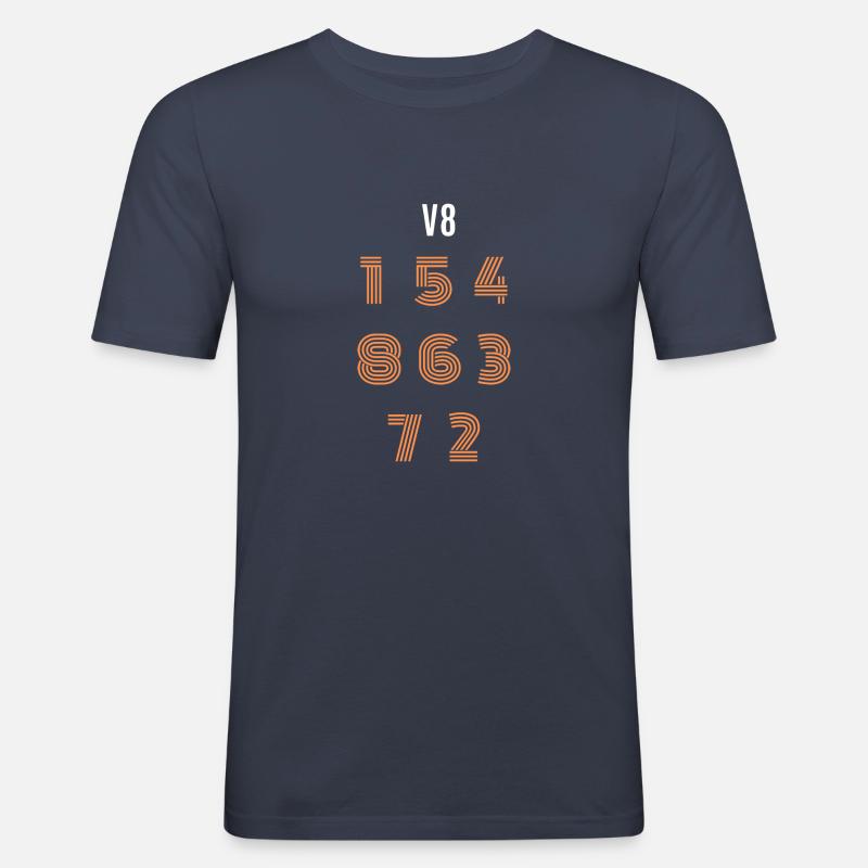 V8 engine ignition sequence - Men's Slim Fit T-Shirt - navy