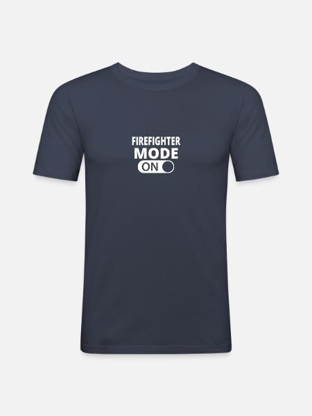 MODE ON FIREFIGHTER - Männer Slim Fit T-Shirt - Navy