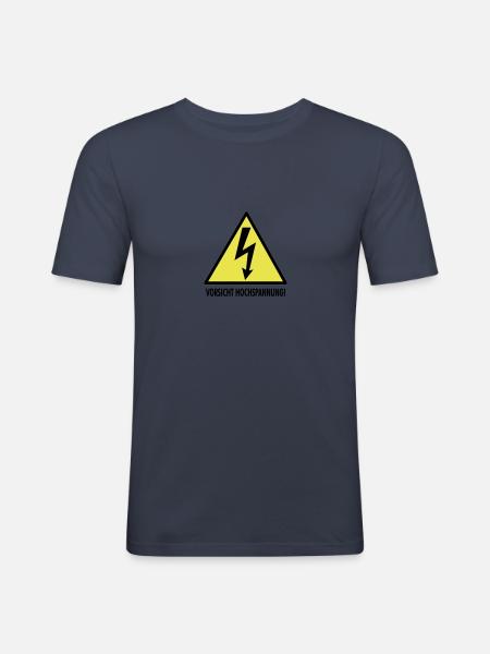 Hochspannung - Männer Slim Fit T-Shirt - Navy
