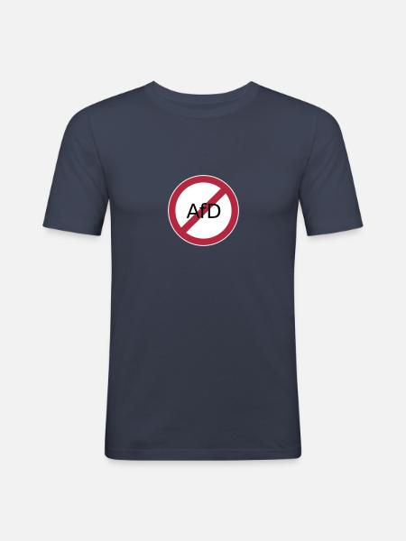 Stop Afd - Männer Slim Fit T-Shirt - Navy