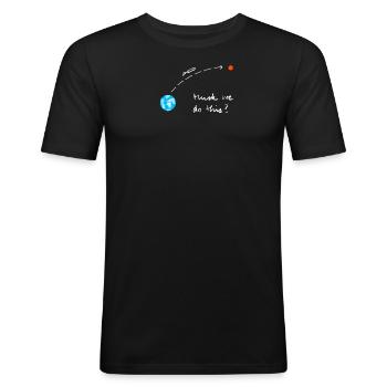 bye bye Earth - Men's Slim Fit T-Shirt - black - Front - Nik (191cm)