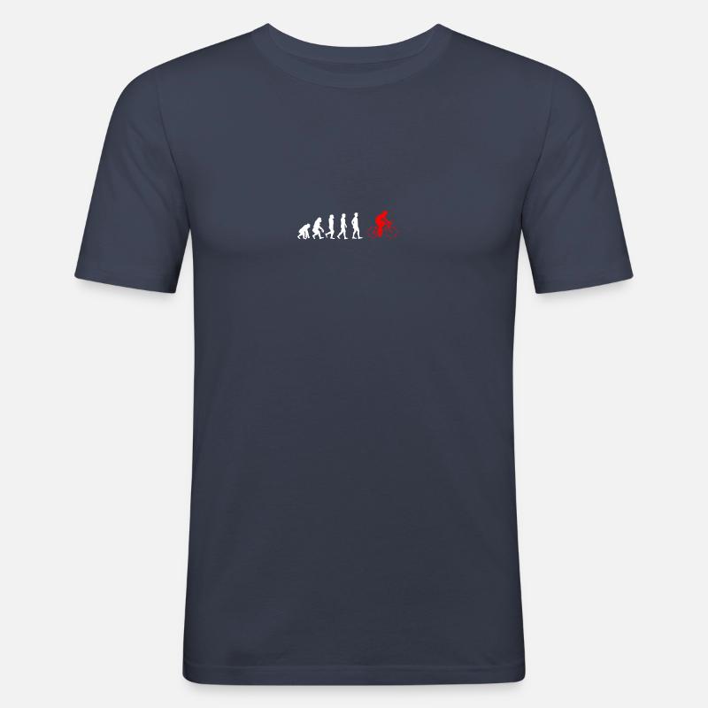 EVOLUTION bicycle cycling bike - Men's Slim Fit T-Shirt - navy