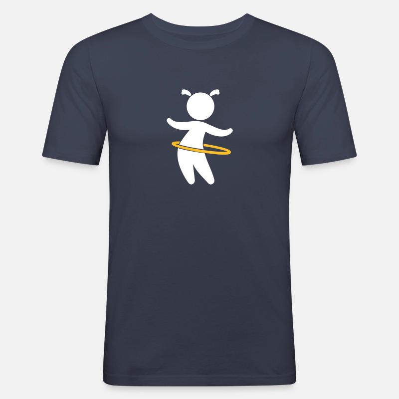 Kind spielt mit Hoolahoop - Männer Slim Fit T-Shirt - Navy
