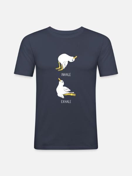 Möwen Yoga - Männer Slim Fit T-Shirt - Navy