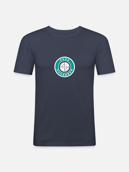 Papa Chasseur - T-shirt près du corps Homme - bleu marine